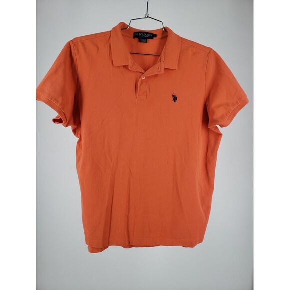 U.S. Polo Assn. Other - Polo Shirt Adult Large L Orange Blue Logo Mens Golf Luxury Feel
